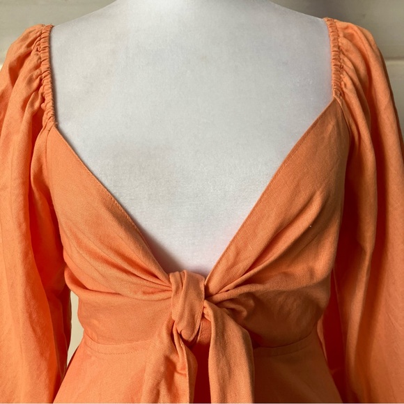Charlie Holiday Sonny Knot Front Orange Mini Dress size 4 - Picture 5 of 10